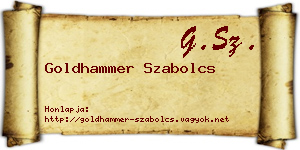 Goldhammer Szabolcs névjegykártya