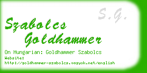 szabolcs goldhammer business card